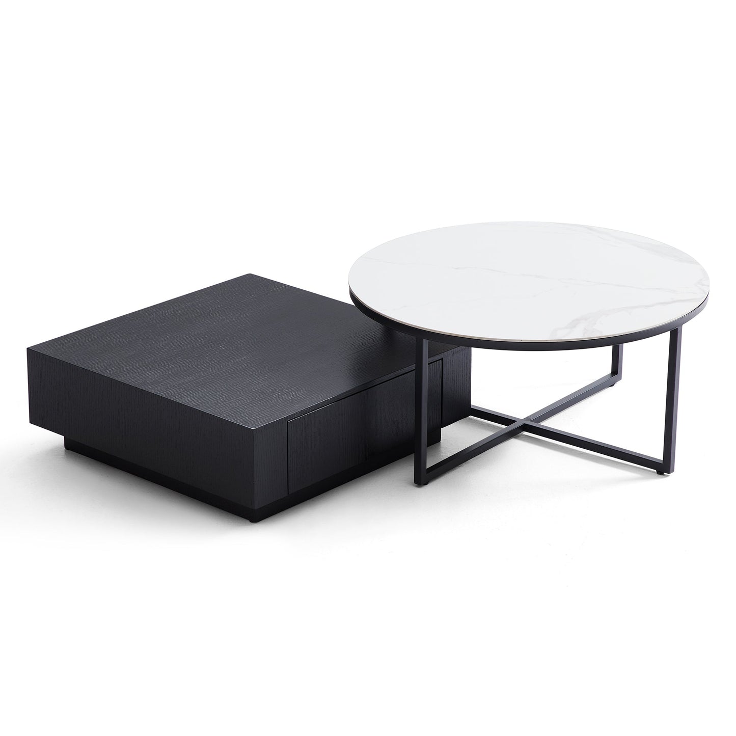Clarence Round & Square Coffee Table Set-31.5″ & 27.6″
