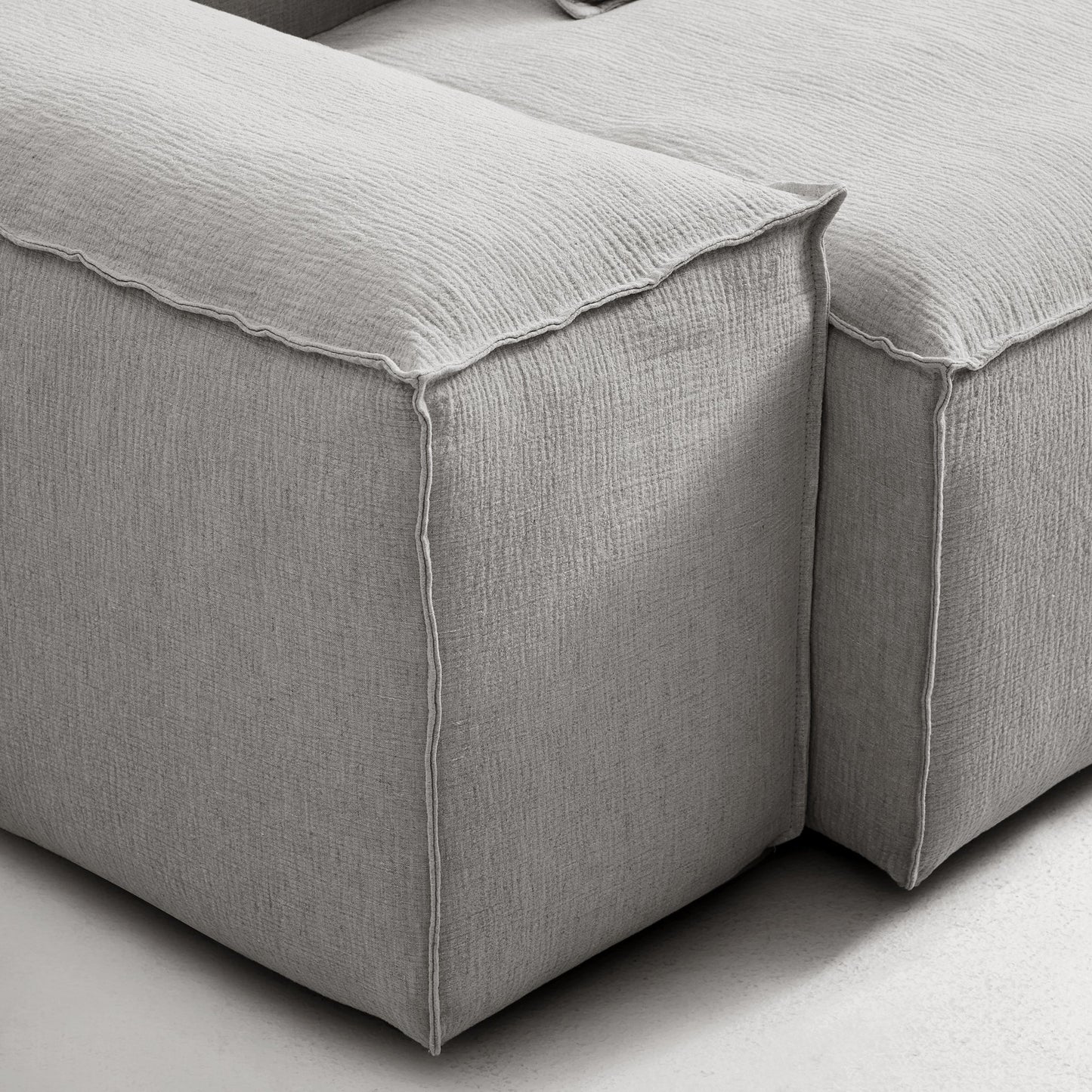 Freedom Modular White Sectional Sofa-Gray