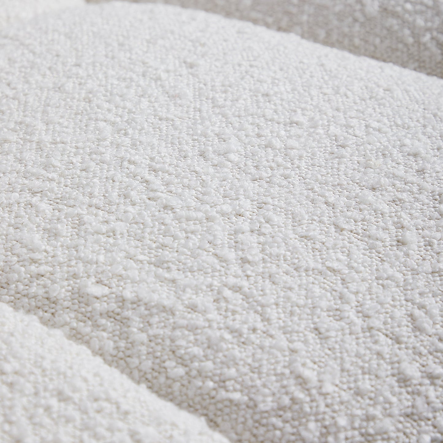 Cushy Cream Boucle Fabric Tufted Sofa With Ottoman-White