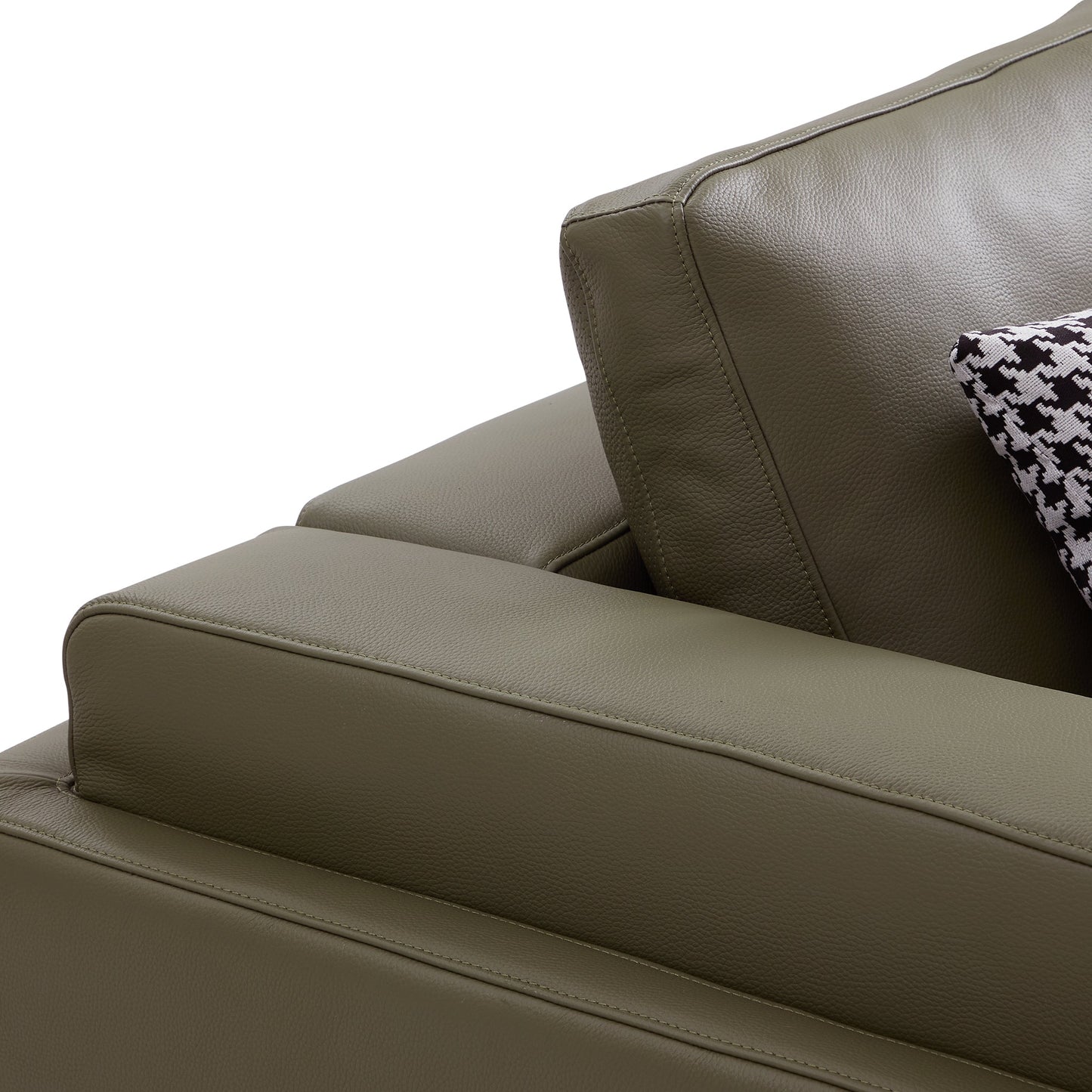 Olivia Top Grain Genuine Leather Sofa-Olive
