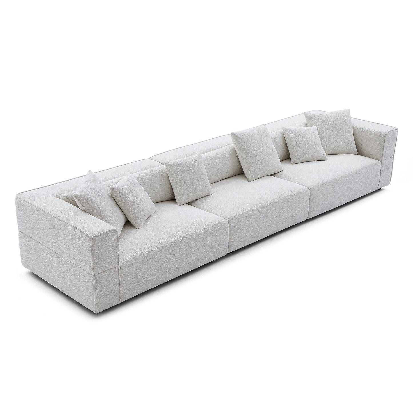 Nordic Modern Gray Sofa-White-6 Seater 143.7"