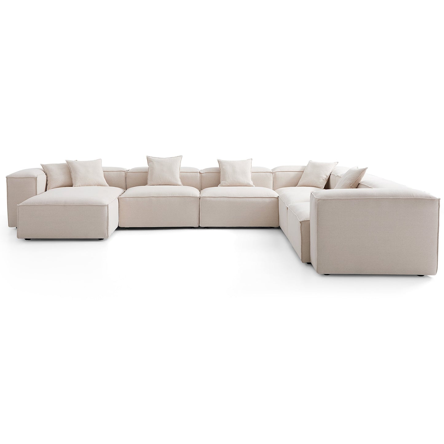Freedom Modular Khaki U Shaped Sectional Sofa-Khaki-177.2"-High