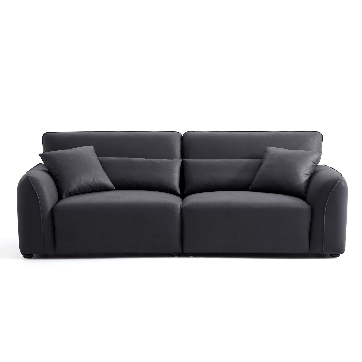 Milano Moda Minimalist Black Sofa-Black-90.6"