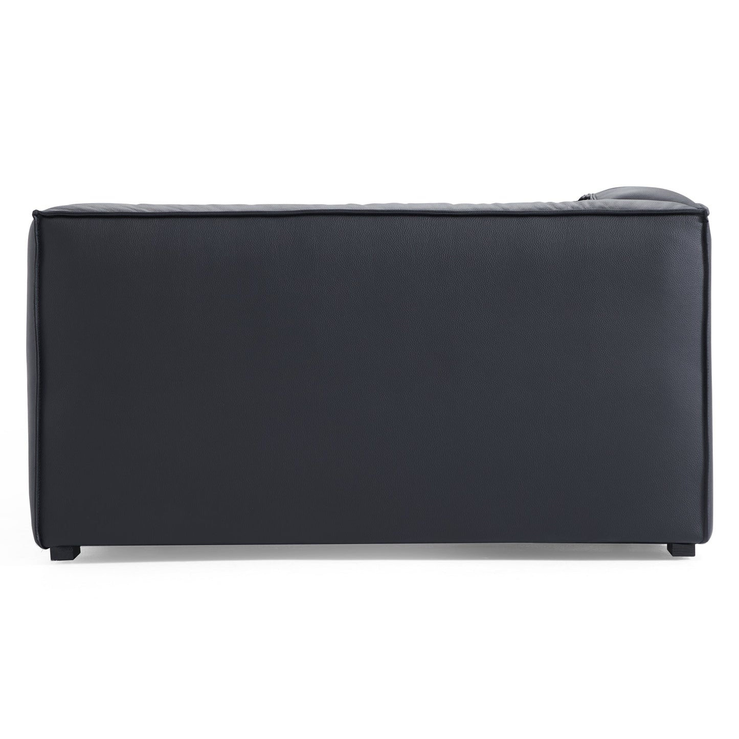 Luxury Minimalist Black Leather Daybed Sofa-Black-111.8"