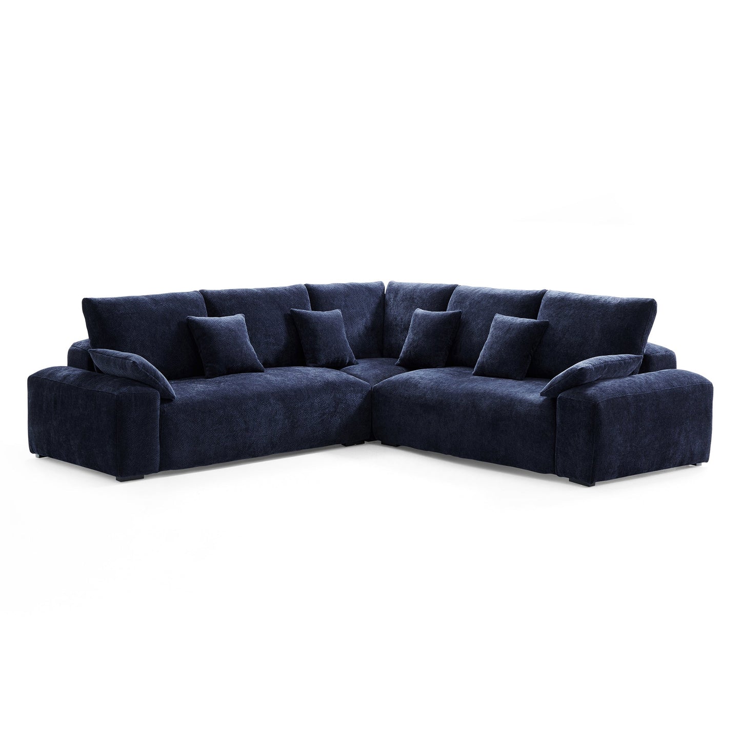 The Empress Navy Blue Corner Sectional-Navy Blue-109.5"