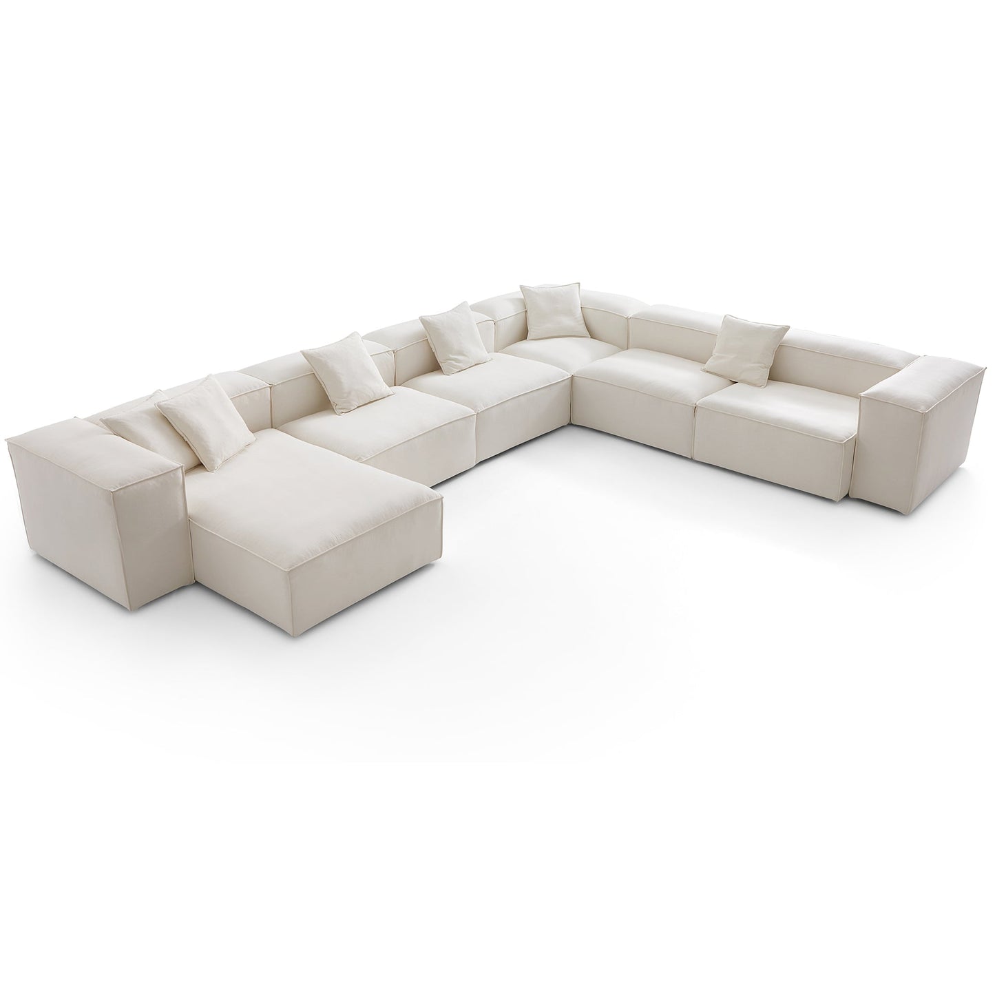 Freedom Modular Beige U Shaped Sectional Sofa-Beige-177.2"-High