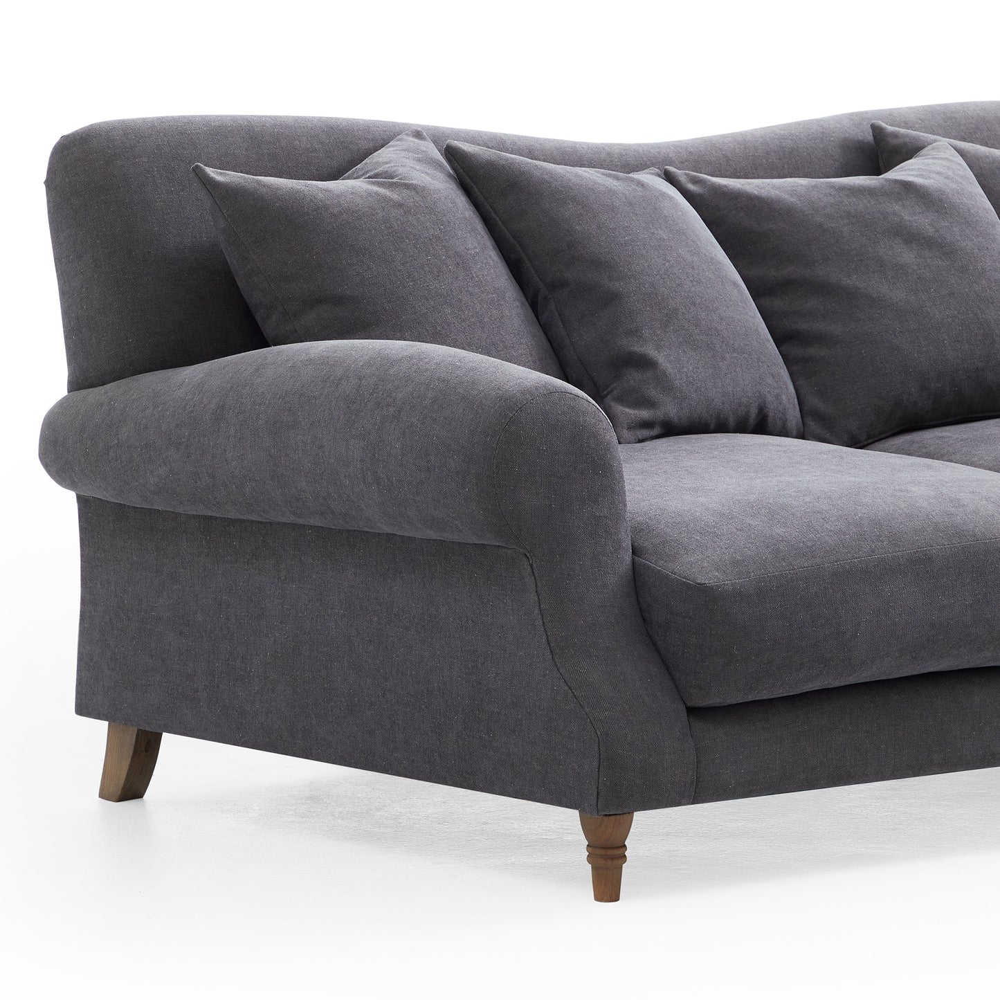 Isabelle Vintage Gray Fabric Sofa-Gray