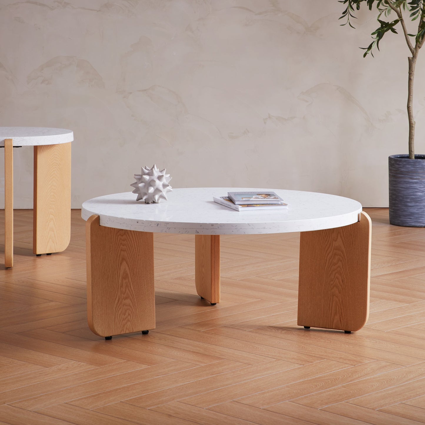Terrazzo Coffee Table-35.4″ & 19.7″