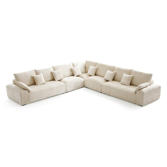 The Empress Beige Corner Sectional Sofa-hidden