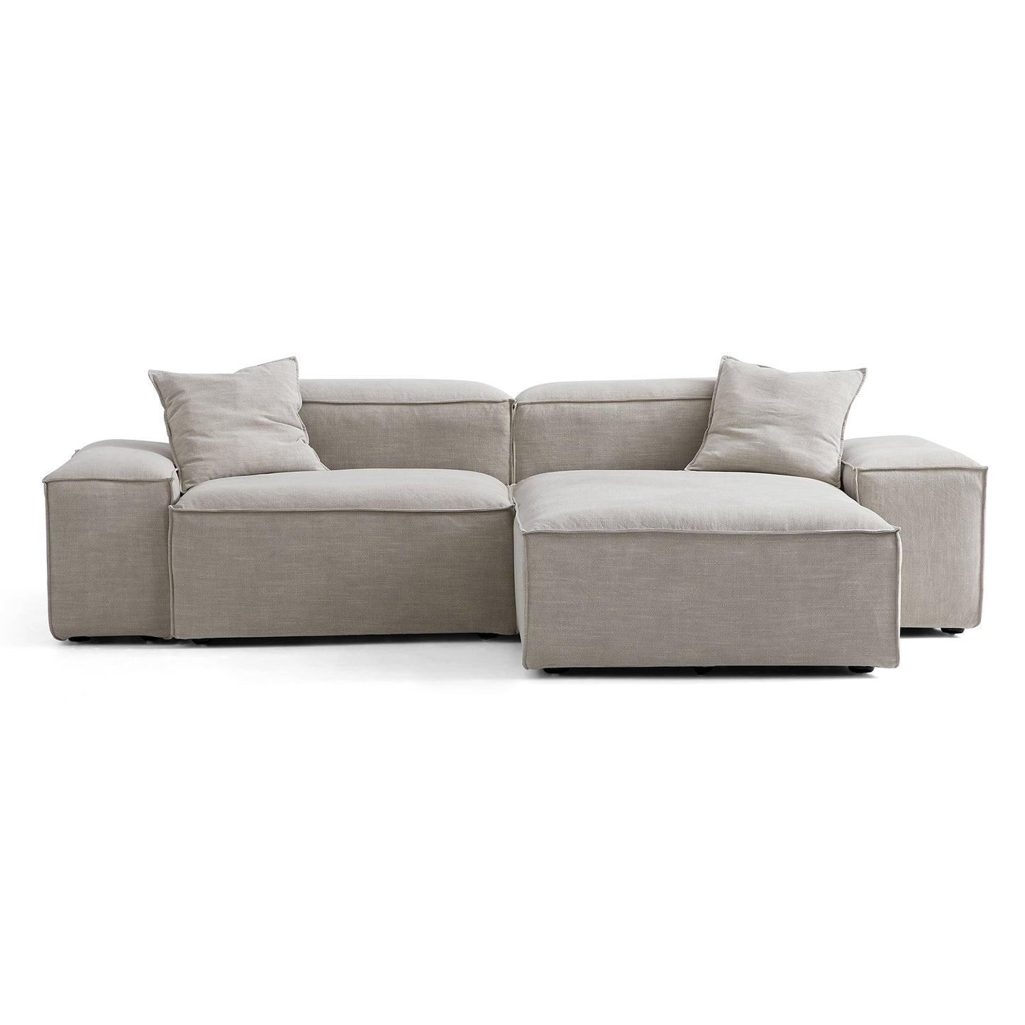 Freedom Modular New Gray Sectional Sofa-Sand-106.3"-Low