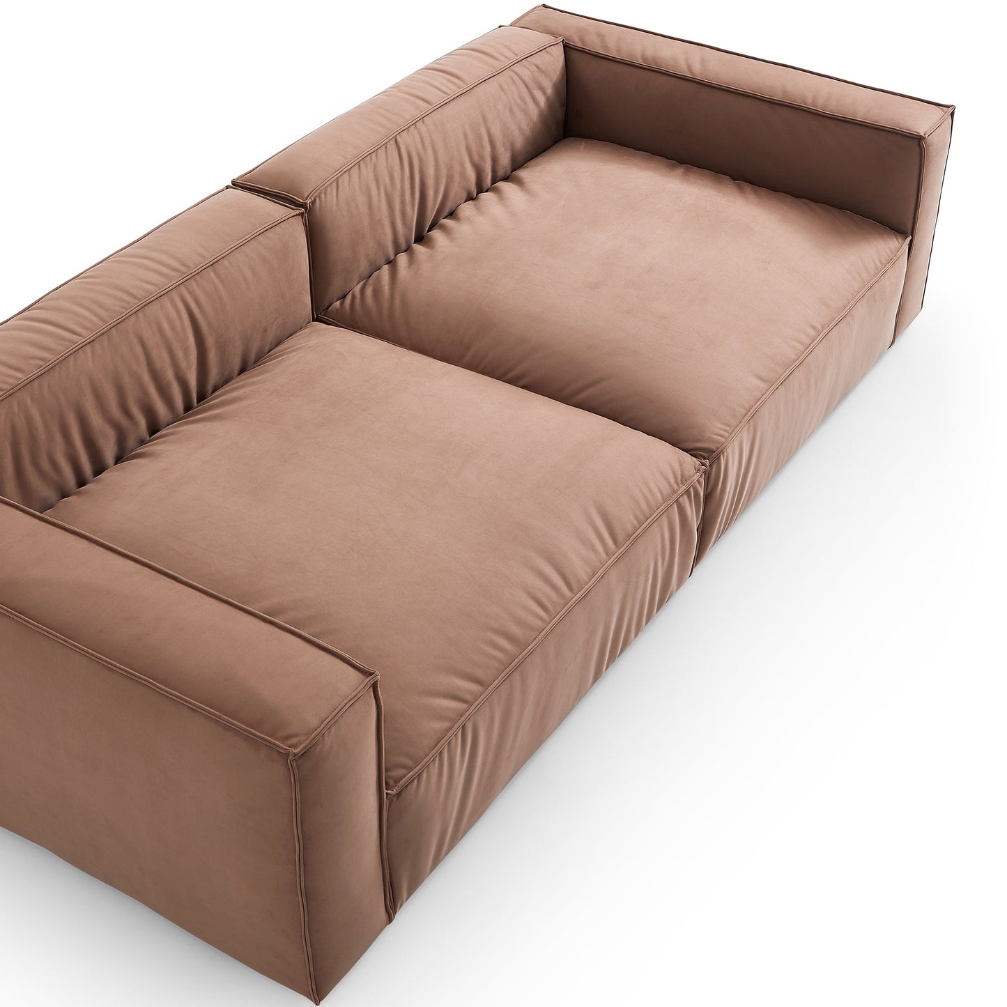 Luxury Minimalist Brown Fabric Daybed Sofa-Brown