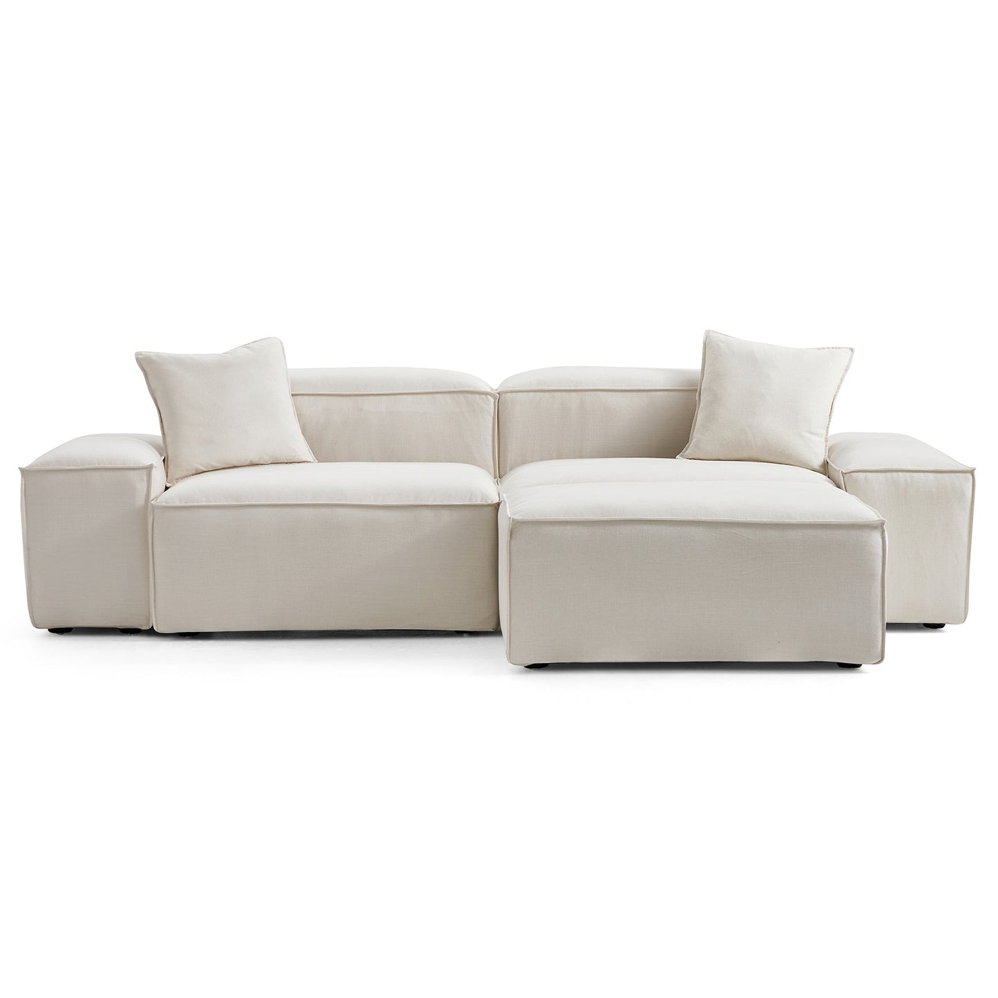 Freedom Modular Sofa with Ottoman-Beige-106.3"-Low