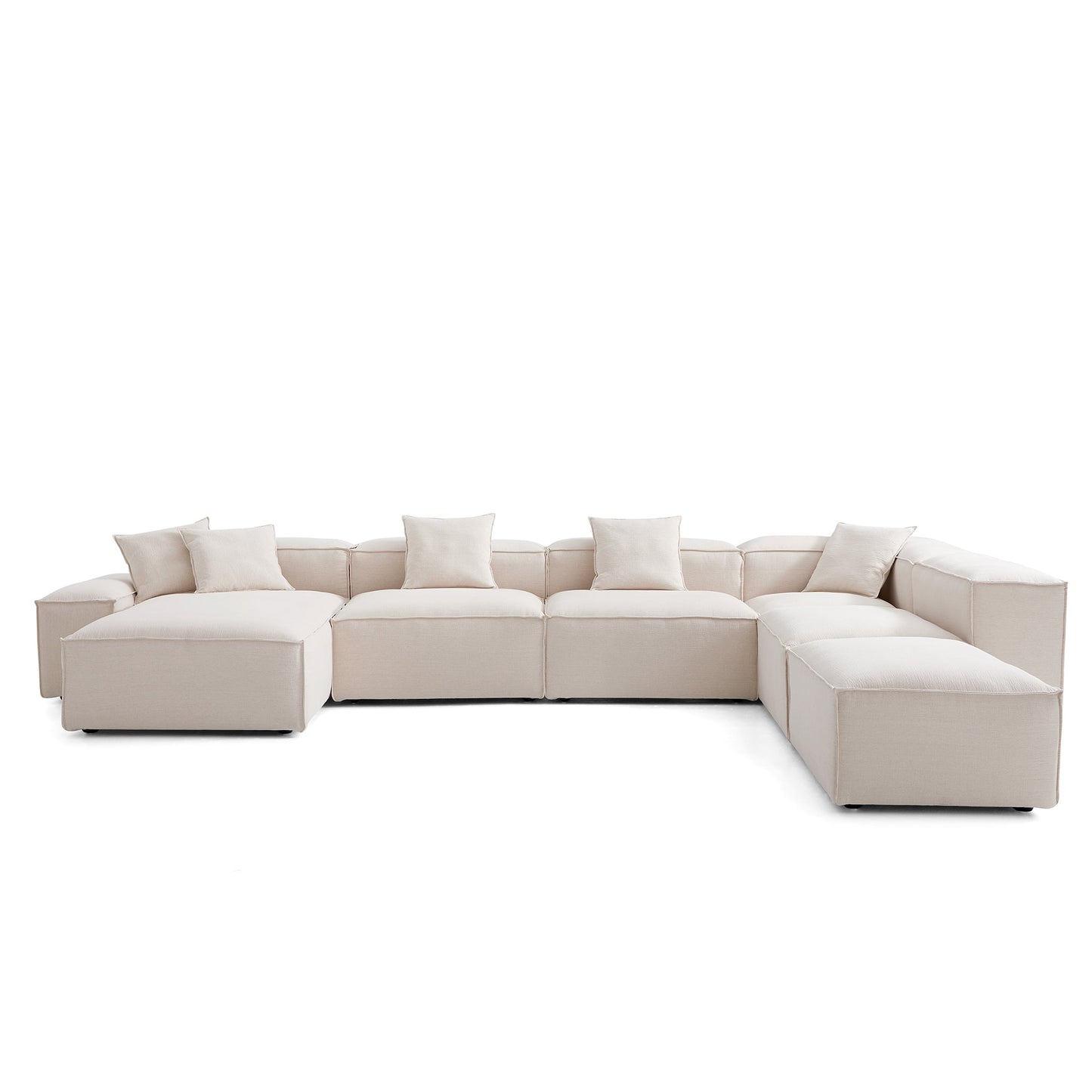 Freedom Modular Khaki Open End Sectional Sofa-Khaki-177.2"-Low