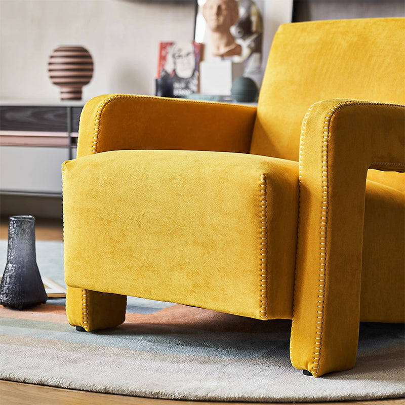 Nova Cream Boucle Utrecht Armchair-Yellow Matt Fabric