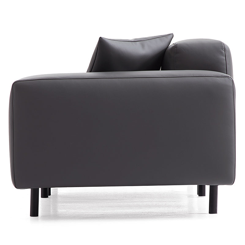 Noble Dark Gray Leather Sofa-Dark Gray