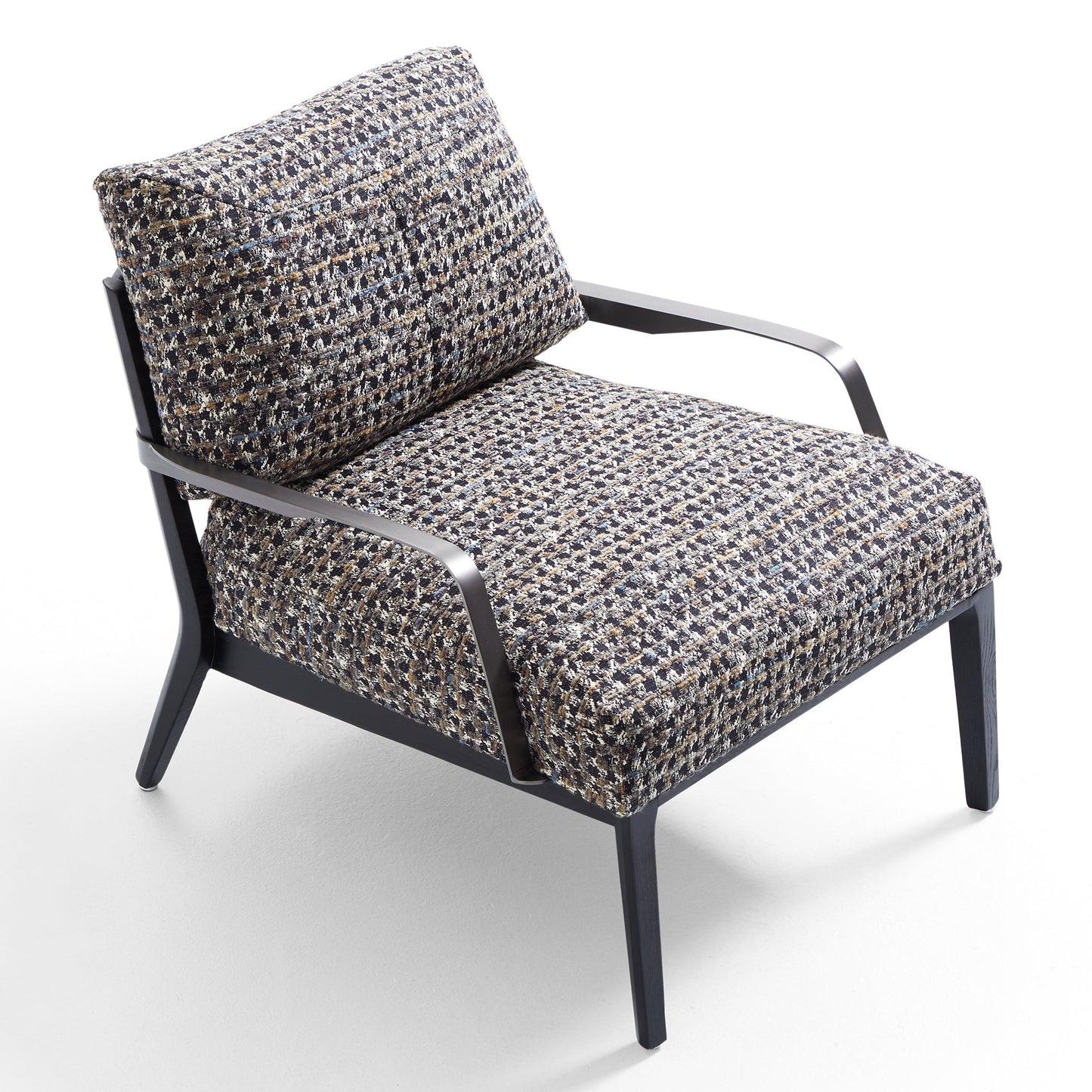 Charcoal Gary Flax Linen Minimalist Leisure Chair-Black