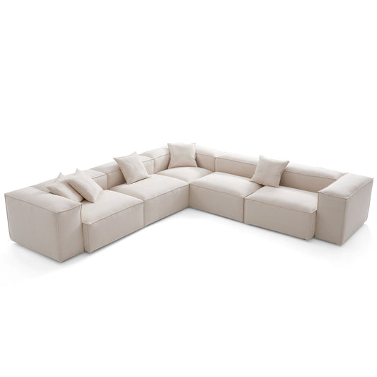 Freedom Modular Khaki Corner Sectional Sofa-Khaki-143.7"-High