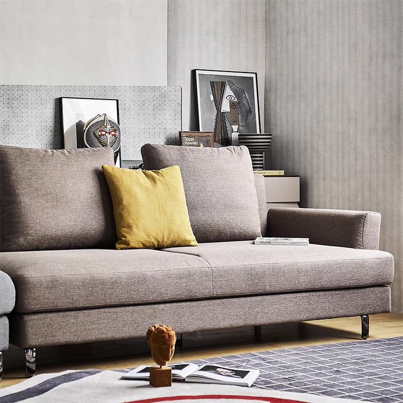Peanut Dual Tone Curved Sectional-Gray & Brown