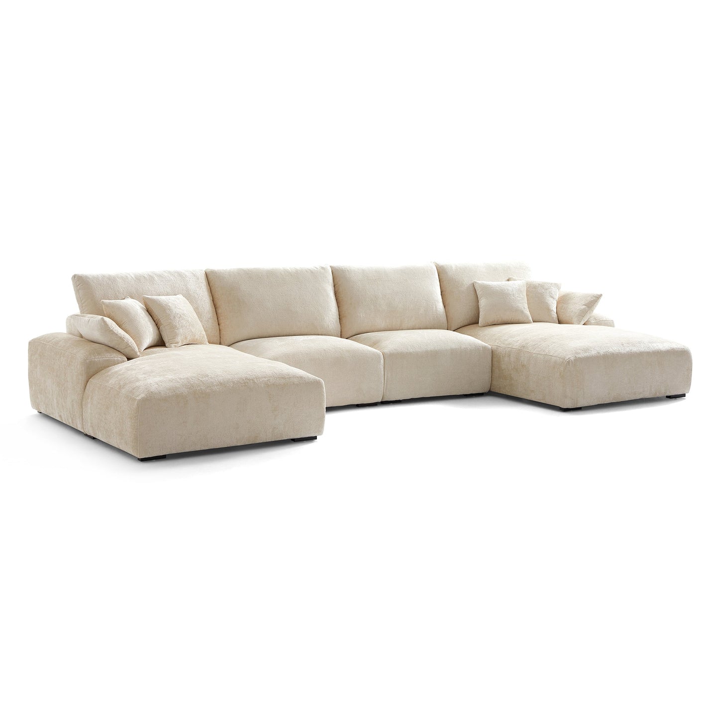 The Empress Beige U Shaped Sectional Sofa-hidden