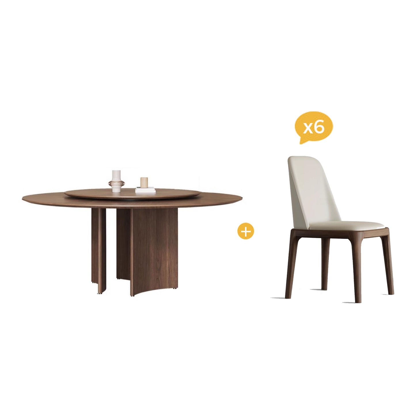 Table à manger ronde en bois massif Bellini