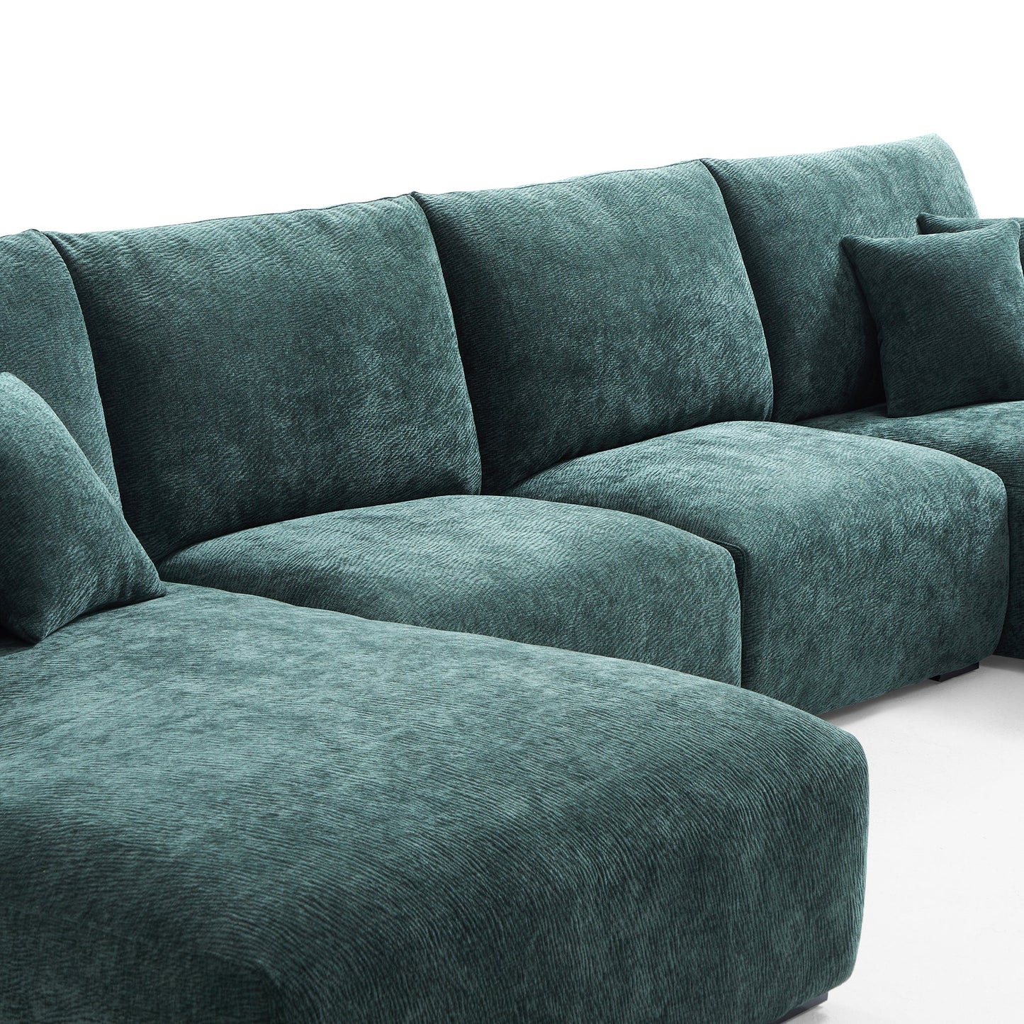 The Empress Green U Shaped Sectional-Green-161.4"