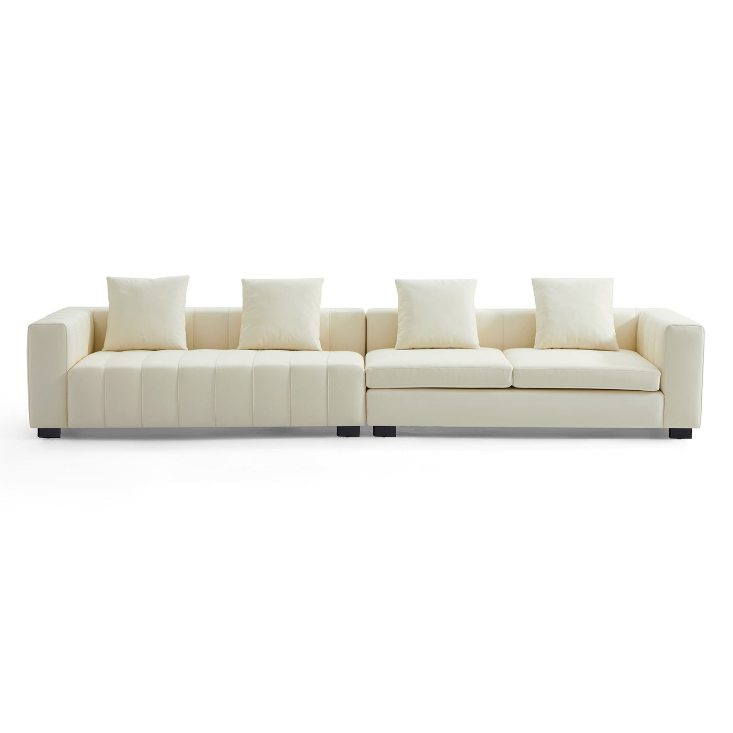 Piano Beige Leather Sofa-hidden