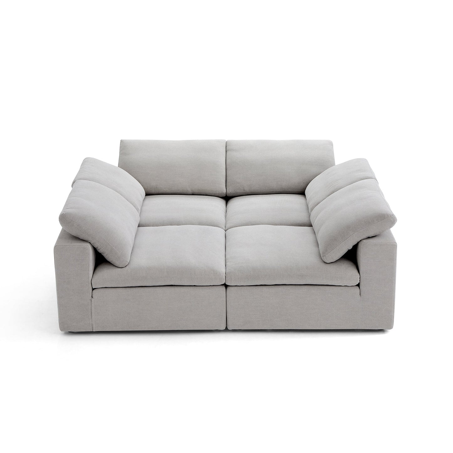 Tender Wabi Sabi Light Gray Sofa Bed-Gray-90.6"