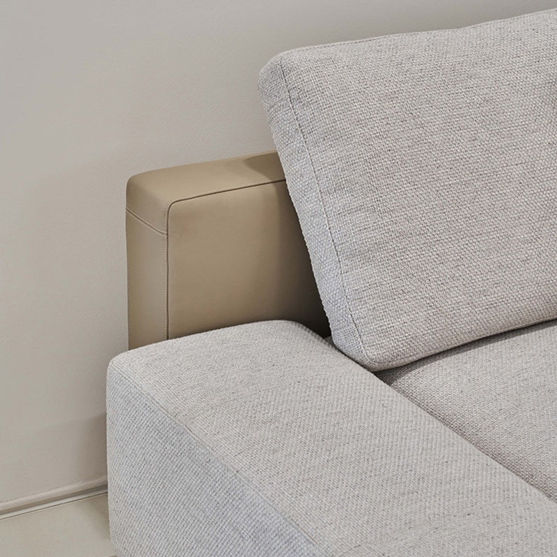 Arles Curved Gray Fabric Sectional-Gray
