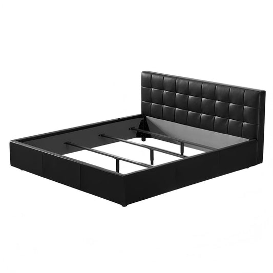 Sugar Cube Leather Bed-Black