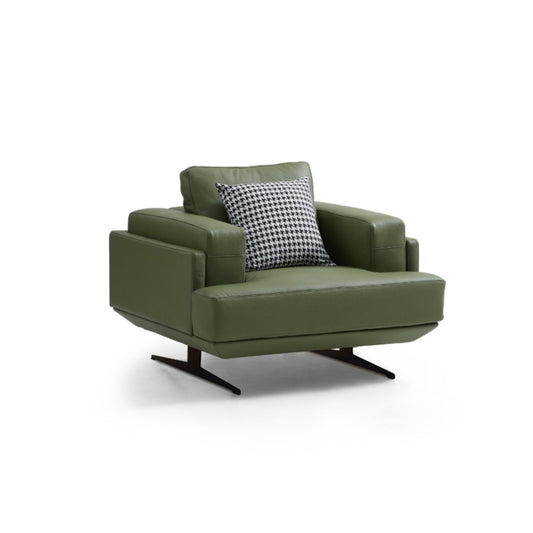 Olivia Green Top Grain Genuine Leather Armchair-hidden