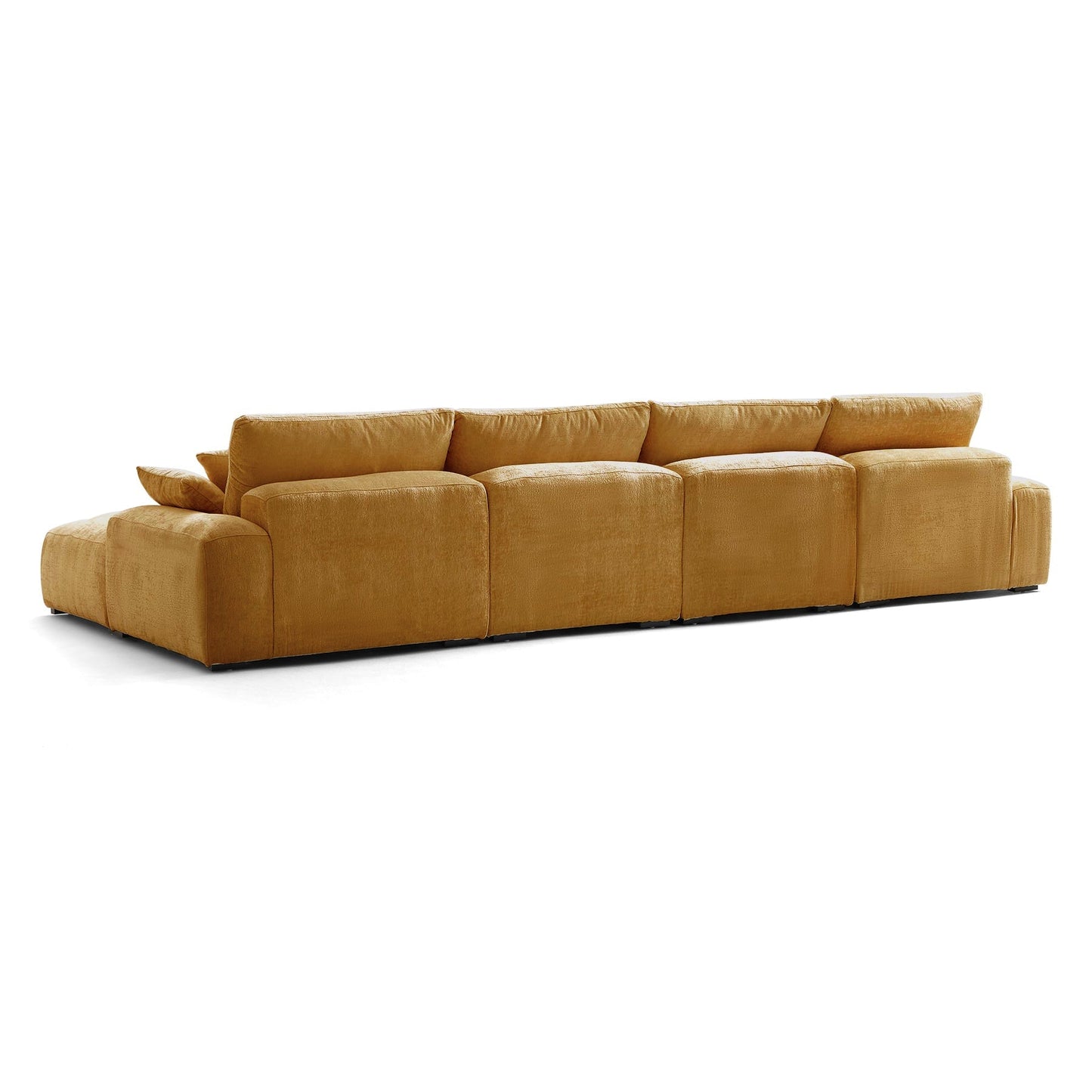 The Empress Beige U Shaped Sectional Sofa-Yellow-161.4"