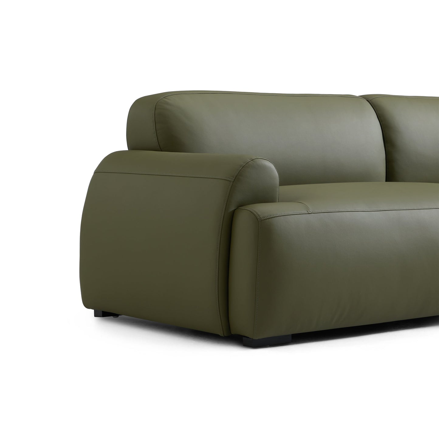 Brenley Modern Italian Leather Sofa-Olive
