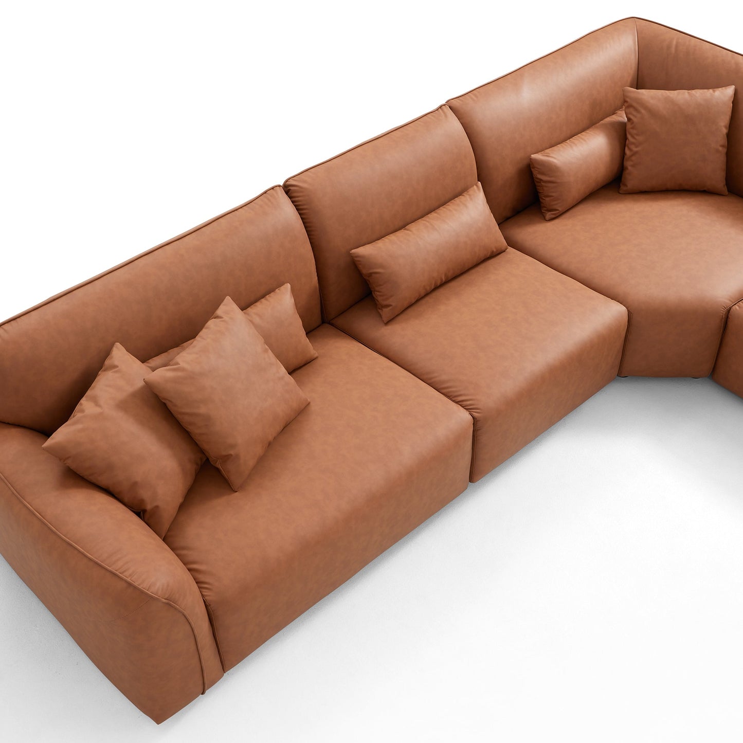 Canapé d'angle minimaliste marron Milano Moda