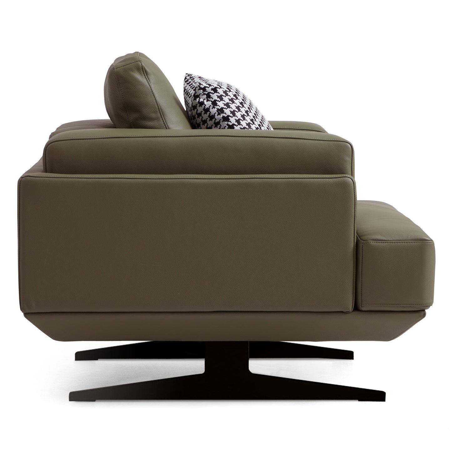 Olivia Top Grain Genuine Leather Armchair-Olive