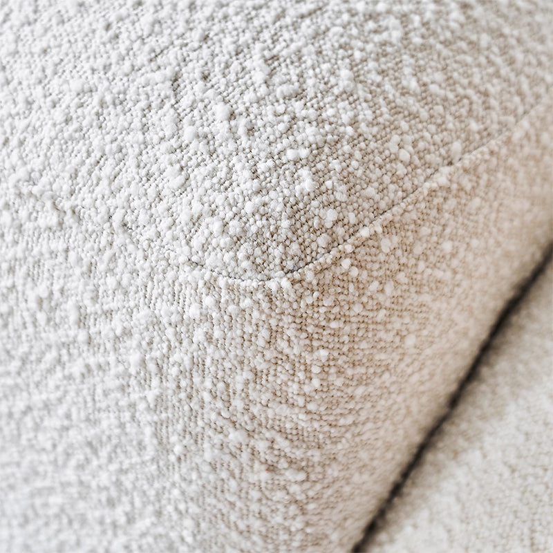 Calla Beige Boucle Fabric Swivel Chair-White
