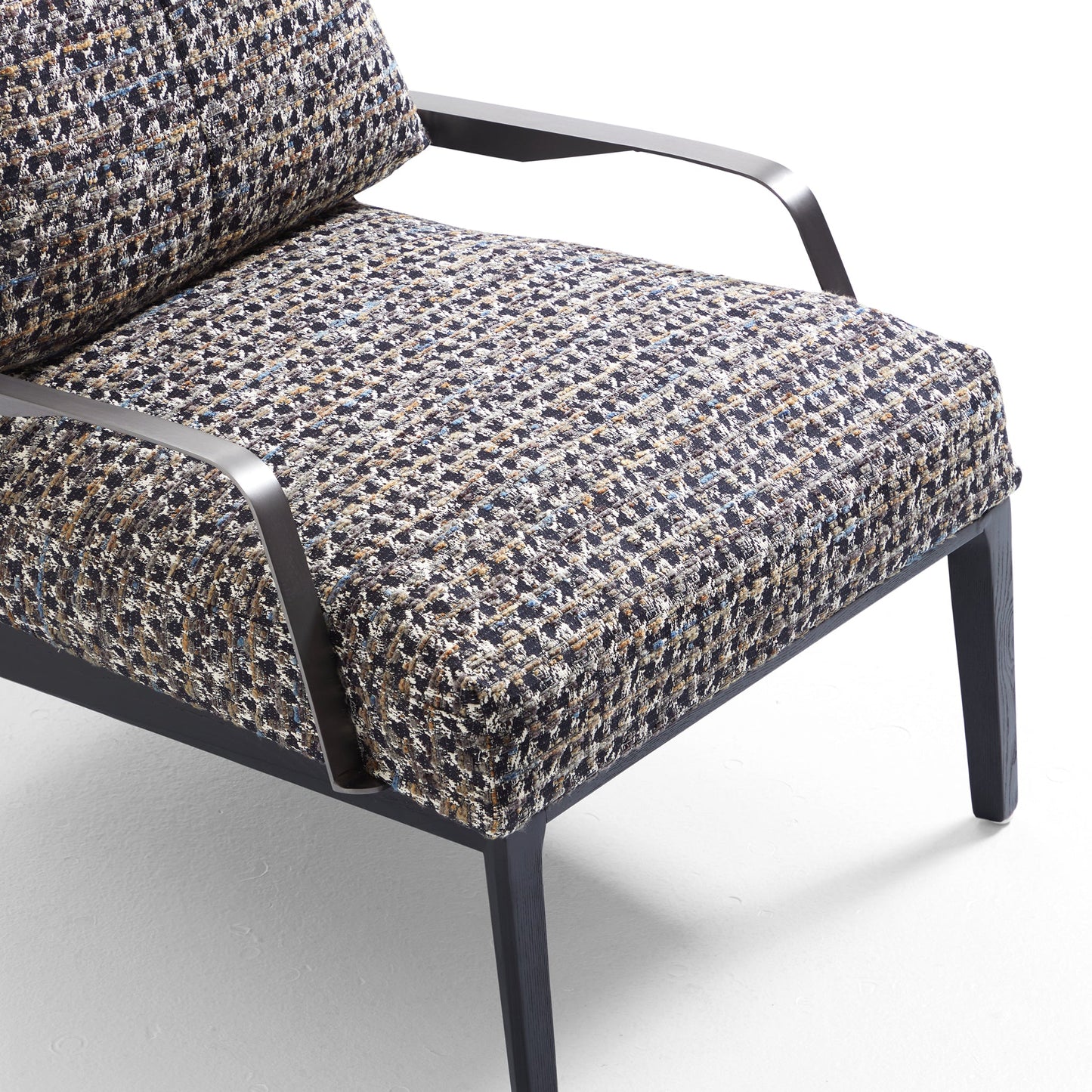 Charcoal Gary Flax Linen Minimalist Leisure Chair-Black