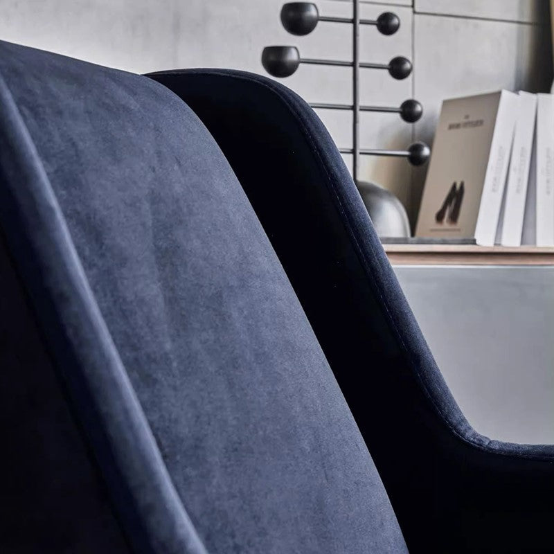 Eden Ink Blue Velvet Lounge Chair-Blue