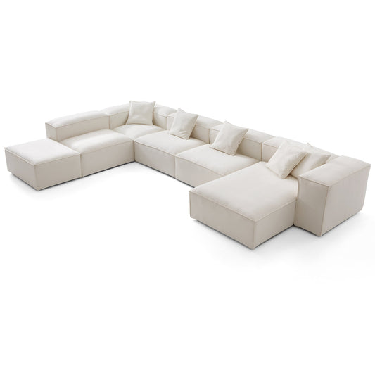Freedom Modular Beige Open End Sectional Sofa-Beige-177.2"-High