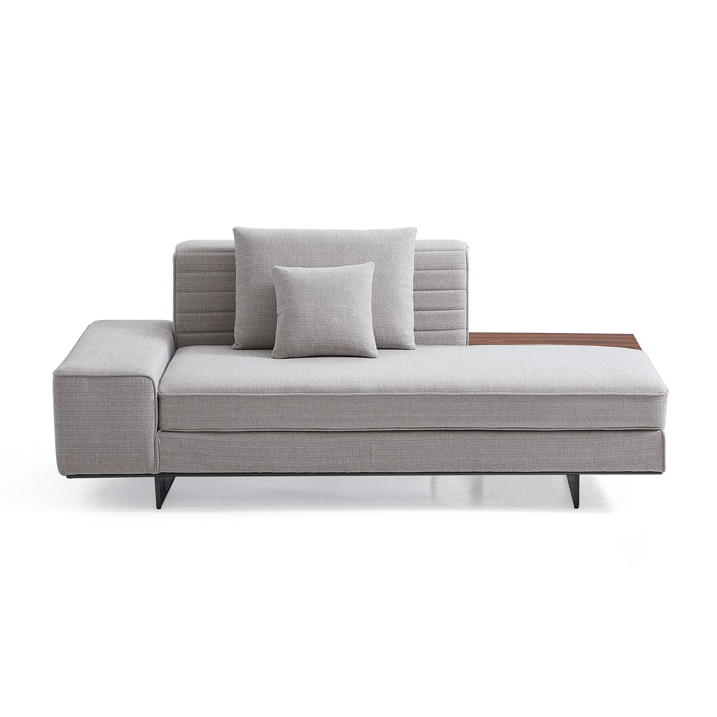 Brandy Channel Tufting Sectional with Coffee Table-Gray
