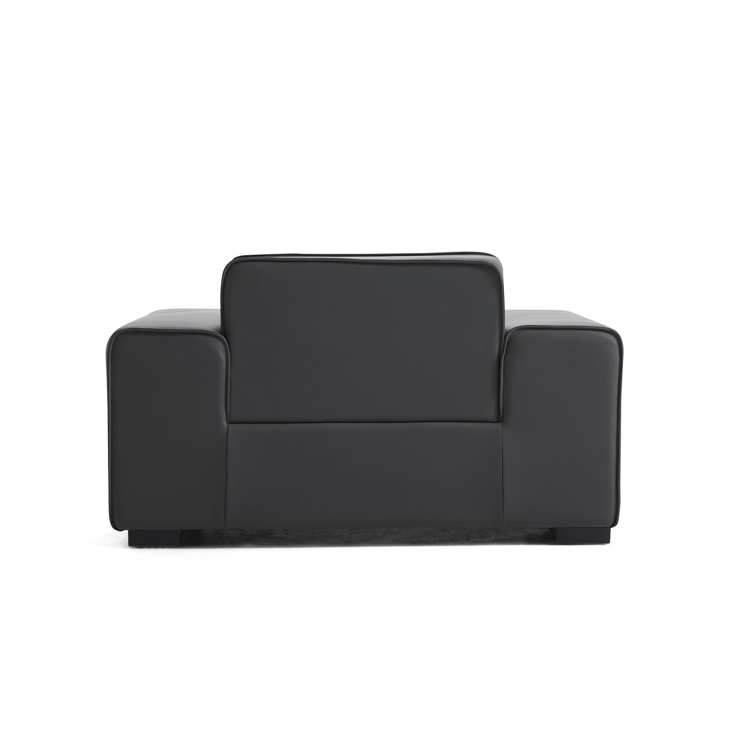 Domus Modular Beige Leather Armchair-Dark Gray