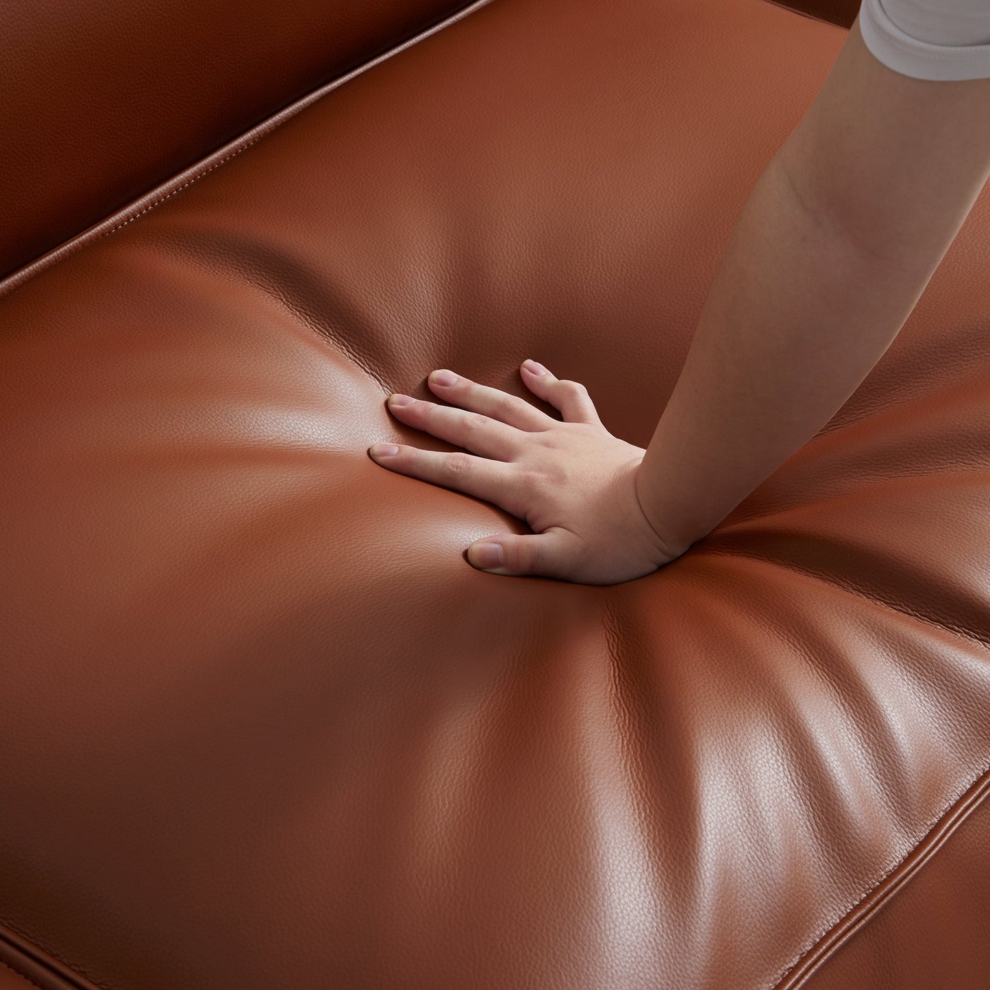Cube Modular Brown Genuine Leather Armchair