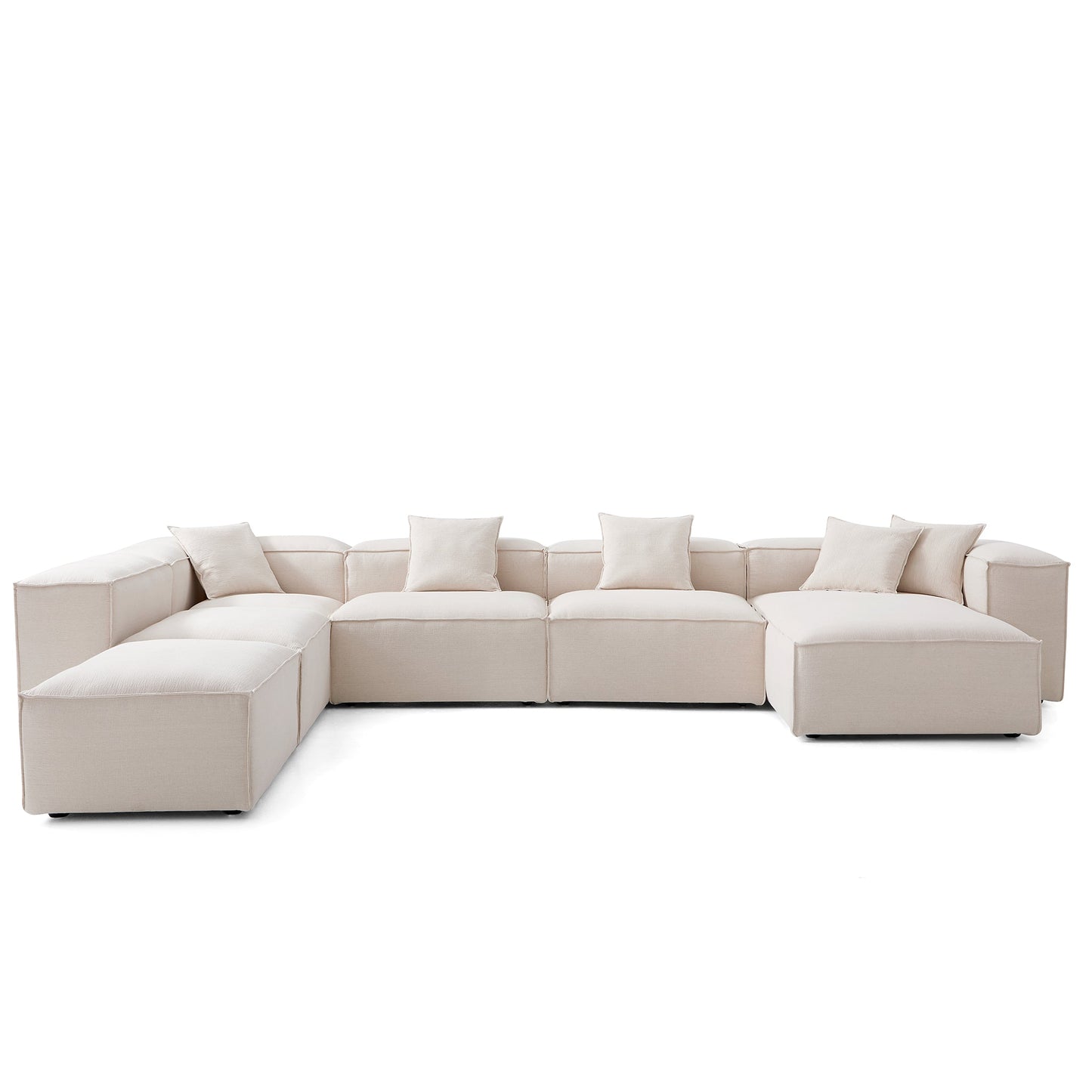 Freedom Modular Khaki Open End Sectional Sofa-Khaki-177.2"-High