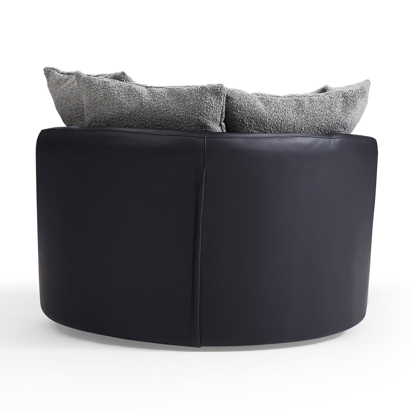 Luna Swivel Light Gray Boucle Fabric Lounge Chair-Gray