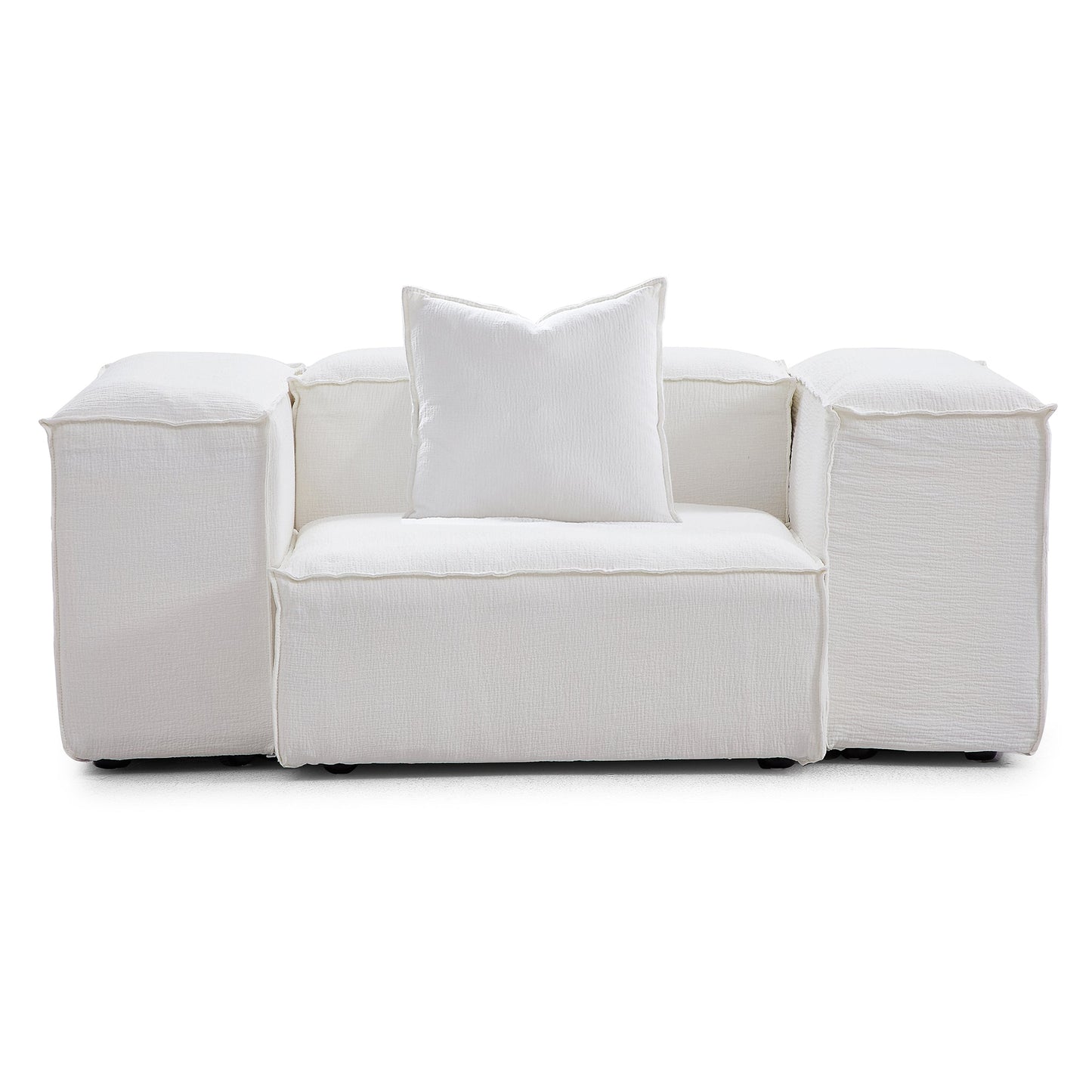 Freedom Modular White Accent Armchair-White