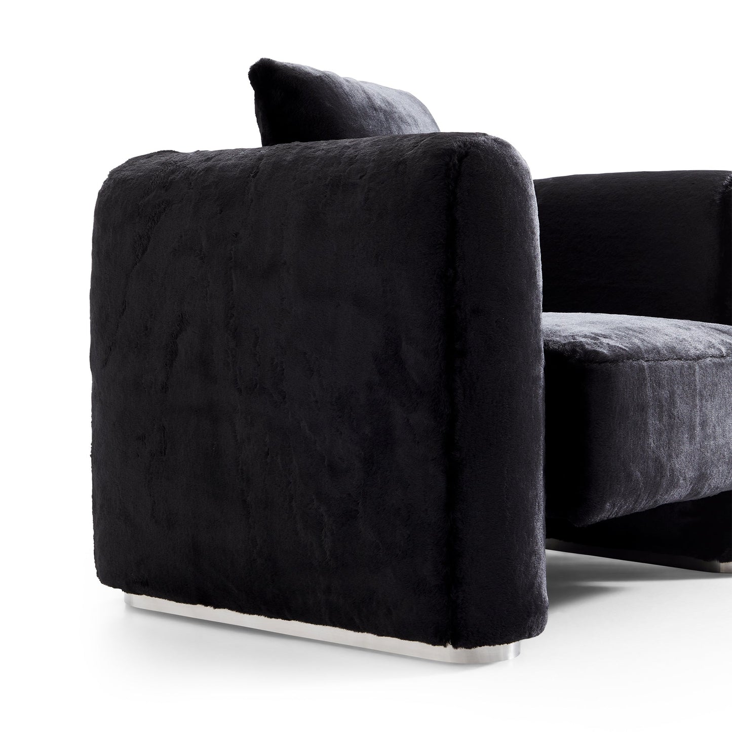 Obsidian Plush Accent Chair-Black