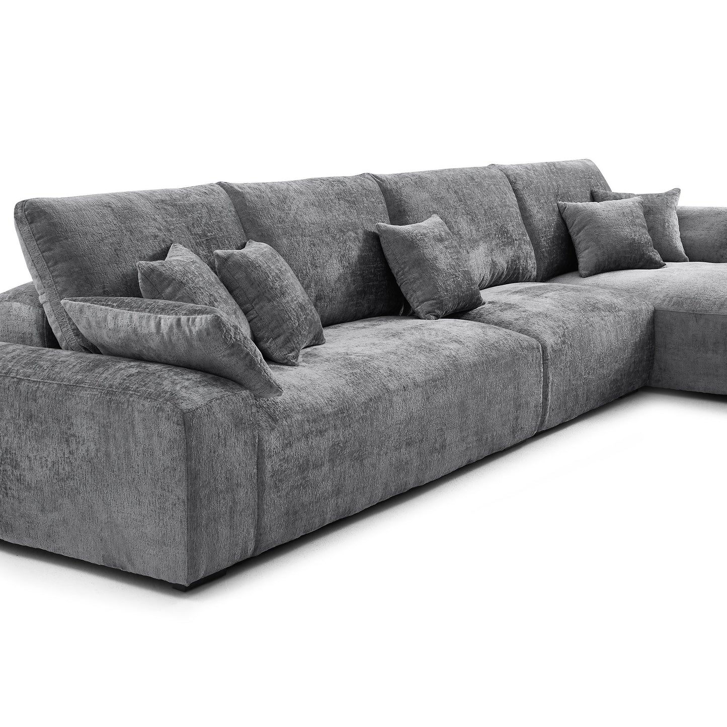 The Empress Gray Sectional-Gray-150.8"-Facing Right