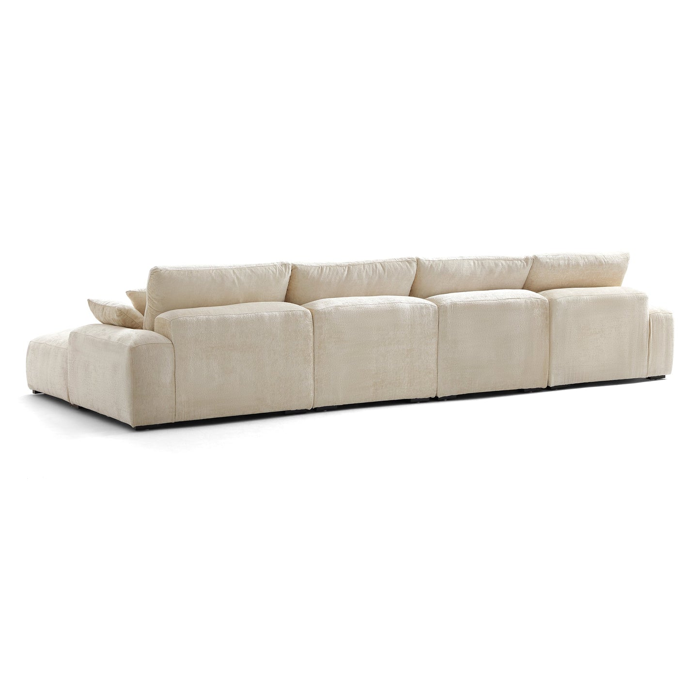 The Empress Gray U Shaped Sectional Sofa-Beige-161.4″