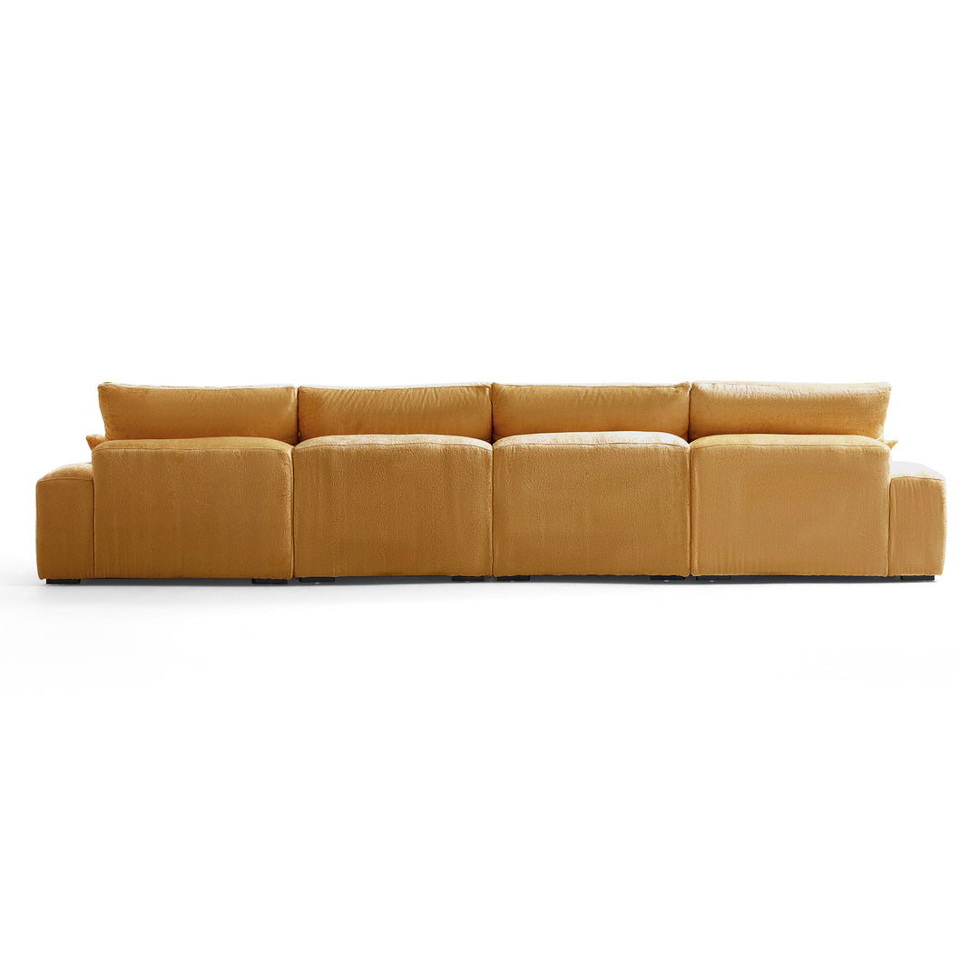 The Empress Beige U Shaped Sectional Sofa-Yellow-161.4"