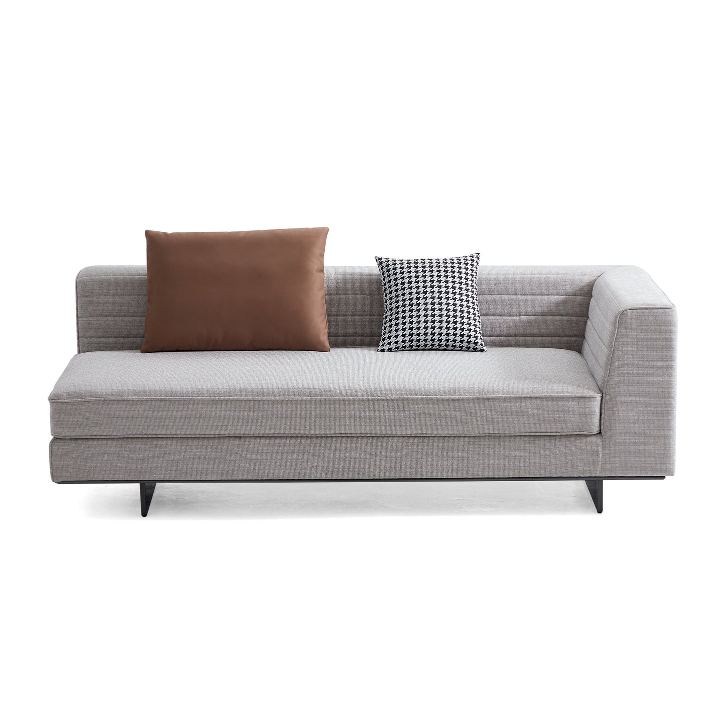 Brandy Channel Tufting Sectional with Coffee Table-Gray