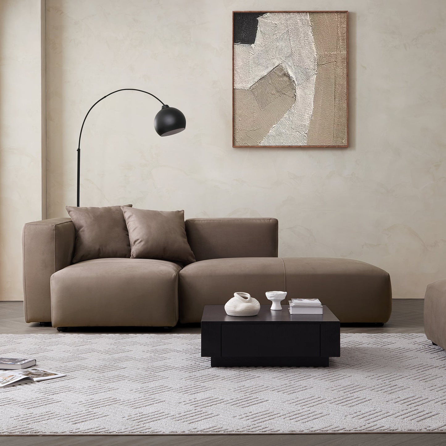 Geometry Minimalist Sectional-Brown